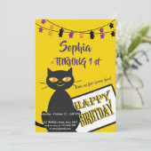 黒い誕生日おもしろいカードを切る 招待状 (スタンド正面)