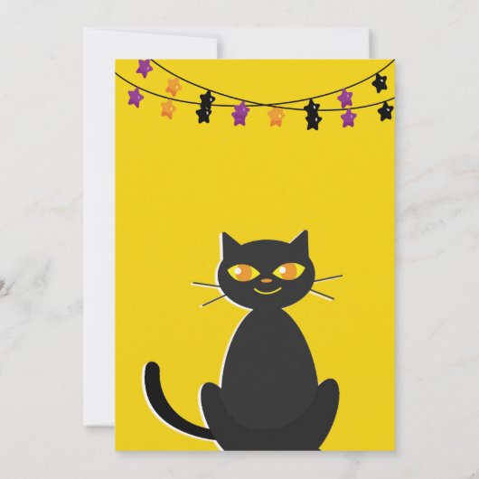 黒い誕生日おもしろいカードを切る 招待状 (裏面)