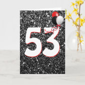 黒い誕生日カードの53グリッターバルーン カード (黄色い花)