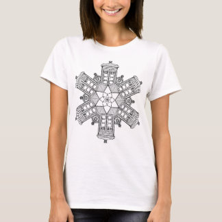 黒い警察箱の雪片 Tシャツ