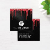 黒い赤いグリッタードリップスロゴイヤリングディスプレイカード (デスク)