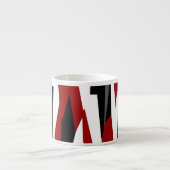 黒い赤いグレーと白 エスプレッソカップ (正面)