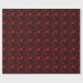 黒い赤いハート ラッピングペーパー (フラット)