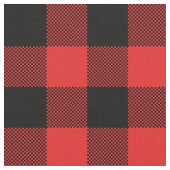 黒い赤いバッファローの格子柄 | Lumberjack ファブリック (クローズアップ)