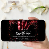 黒い赤いバルーン紙吹雪誕生日パーティー セーブザデート