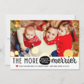 黒い赤いメリークリスマスの写真 シーズンカード (正面)