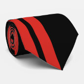 黒い赤いモダン円ストライプの前向き負 ネクタイ (ロール)
