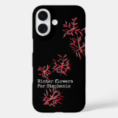 黒い赤い冬の花フェスティバルタイポグラフィトレンディー Case-Mate iPhoneケース (裏面)
