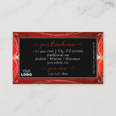 黒い赤い四角いスパー華美クル宝石ロゴを追加 名刺 (裏面)