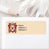 黒い赤い抽象デザイン花蝶 ラベル (インサイチュ)