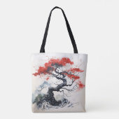 黒い赤い抽象芸術 トートバッグ (裏面)