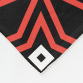 黒い赤い星ゴシックの幾何学的クラシックな模様 フリースブランケット (角)