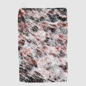 黒い赤い染みでこぼこしたスポンジ状の白いテクスチャ ゴルフタオル (正面)