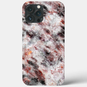 黒い赤い染みでこぼこしたスポンジ状の白いテクスチャ iPhone 13 PRO MAXケース