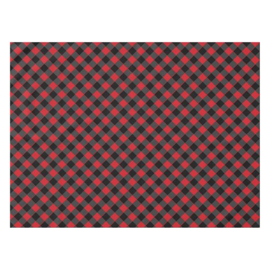 黒い赤い格子模様チェックされたテーブルクロス テーブルクロス (正面(横))