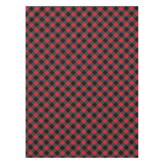 黒い赤い格子模様チェックされたテーブルクロス テーブルクロス (正面)