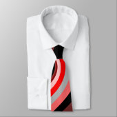 黒い赤い灰色の渦巻きレトロらせん波 ネクタイ (タイ)