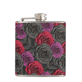 黒い赤い紫のハロウィーンバラ フラスク