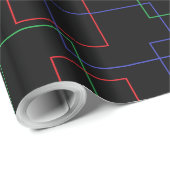 黒い赤い緑の正方形の長方形抽象芸術 ラッピングペーパー (ロールコーナー)