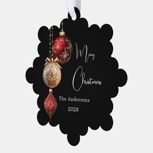黒い赤い金ゴールドはクリスマスの装飾 オーナメントカード (左)