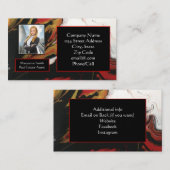 黒い赤い金ゴールド写真（両面） 名刺 (正面/裏面)