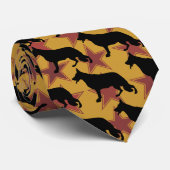 黒い赤い金ゴールド羊飼い ネクタイ (ロール)