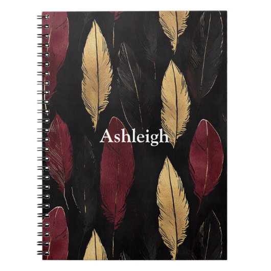 黒い赤い金ゴールド ノートブック (正面)