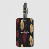 黒い赤い金ゴールド ラゲッジタグ (正面縦)