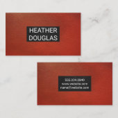 黒い赤い革の背景 名刺 (正面/裏面)