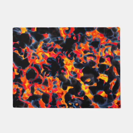 黒い赤い黄色 ドアマット (正面)