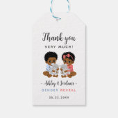 黒い赤ちゃんの性別発表サンクス タグ (裏面)