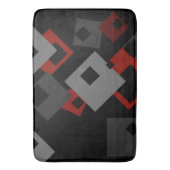 黒い赤と灰色の幾何学的 バスマット (正面縦)