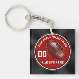 黒い赤と白のフットボールのギフトのキーホルダー キーホルダー