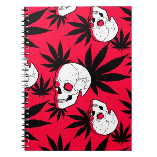 黒い赤と白雑草とスカル ノートブック (正面)