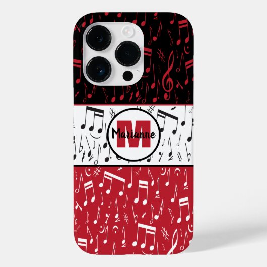 黒い赤と白音楽ノートCase-Mate iPhone Case-Mate iPhoneケース (裏面)