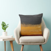 黒い赤と黄色のテクスチャ付きストライプテクスチャ クッション (椅子)