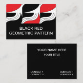 黒い赤のジオメトモダンリ 名刺 (正面/裏面)