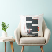 黒い赤のジオメトリック抽象芸術 クッション (椅子)