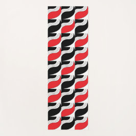 黒い赤の幾何モダンパターン ヨガマット