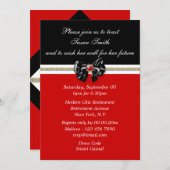 黒い赤の白い金ゴールドのパーソナライズ 招待状 (正面/裏面)