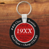 黒い赤の白のカスタム懇親会クラスの贈り物、好意 キーホルダー (裏面)