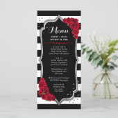 黒い赤の白のシルバーメニューカード プログラム (スタンド正面)