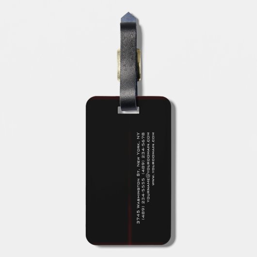 黒い赤の白の魅力魅力的 ラゲッジタグ (裏面縦)