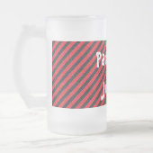 黒い赤の薄い対角線のストライプ フロストグラスビールジョッキ (左)