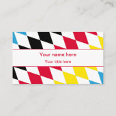 黒い赤の黄色と青のバイエルンのダイヤモンドパターン 名刺 (裏面)