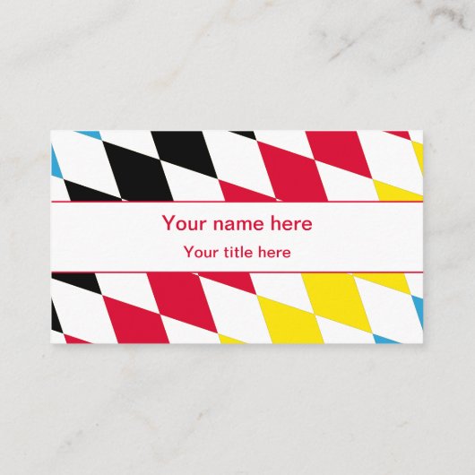 黒い赤の黄色と青のバイエルンのダイヤモンドパターン 名刺 (裏面)