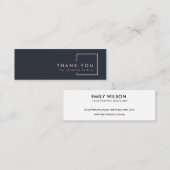 黒い赤面の長ミニマル方形ありがとうショッピング スキニー名刺 (正面/裏面)