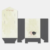 黒い赤面ピンクの花 フェイバーボックス (見開き)