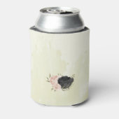黒い赤面ピンクの花 缶クーラー (缶裏面)
