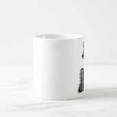 黒い走り書きのコオロギ コーヒーマグカップ (中央)